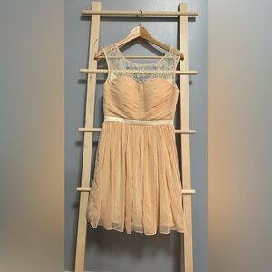 Modcloth Peach Lace Mini Dress
